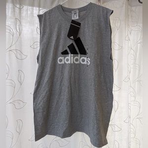 NWT Mens Gray Adidas Sleeveless Muscle Tank Tee
